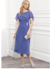 Cape Sleeves Violet Chiffon Mother Dress